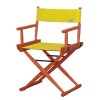 Cadeira Diretor de Cinema lona amarela madeira escura mogno