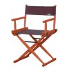 Cadeira Diretor de Cinema lona azul madeira castanho escuro mogno