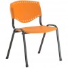 Cadeiras Evidence empilhável pintura epóxi preto polipropileno laranja